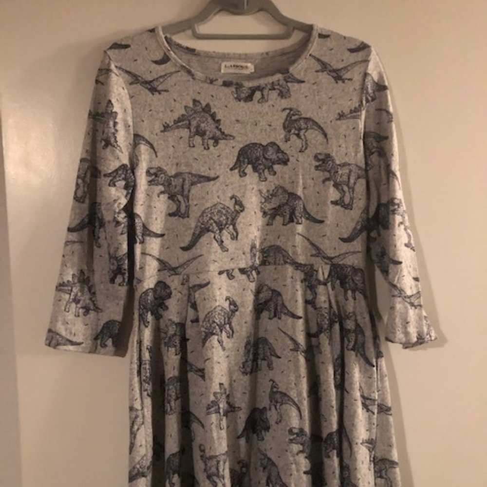 3/4 Sleeve Knit Dinosaur Dress